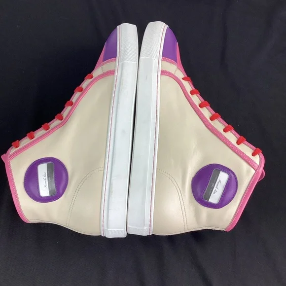 French Kiss by Donald Brooks Pink and Purple Sporty High-Top Sneakers, Men's 11 - Picture 5 of 10